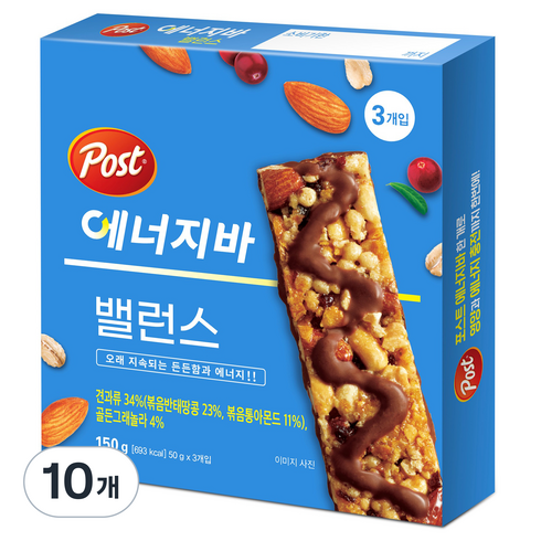 포스트 에너지바 밸런스 3p, 150g, 10개