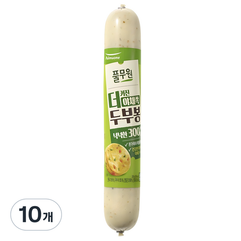 풀무원 더커진 야채쏙 두부봉 어육소시지, 10개, 300g