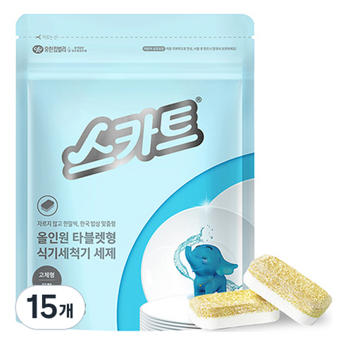 스카트 식기세척기 세제, 600g, 15개
