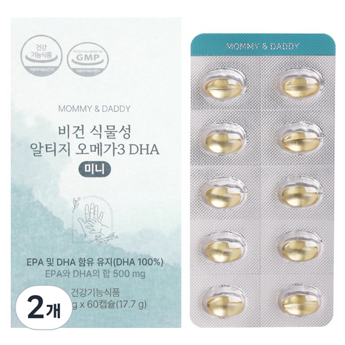 마미앤대디 임산부 비건 식물성 알티지 오메가3 DHA 미니캡슐 17.7g, 2개, 60정