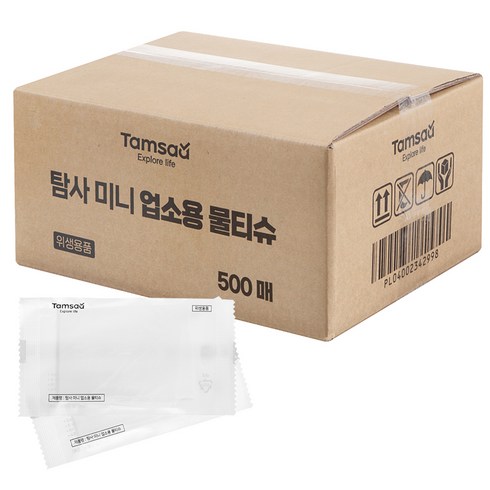 탐사 미니 업소용 물티슈, 500개, 43 g/m²