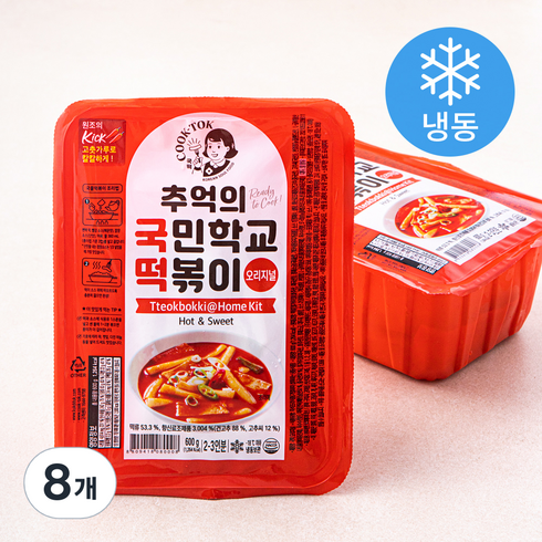 추억의국민학교떡볶이 오리지널 (밀떡) (냉동), 600g, 8개