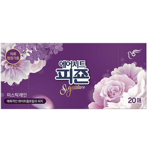 피죤 스타일러 에어드레서 의류관리 시트 섬유유연제 미스틱레인 본품, 20개입, 1개