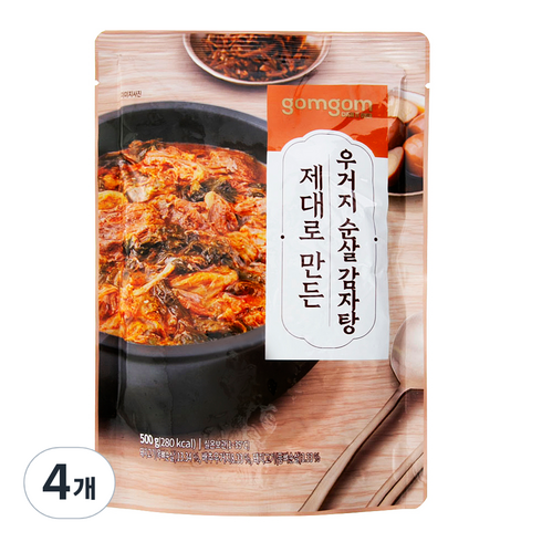 곰곰 제대로 만든 우거지 순살 감자탕, 500g, 4개