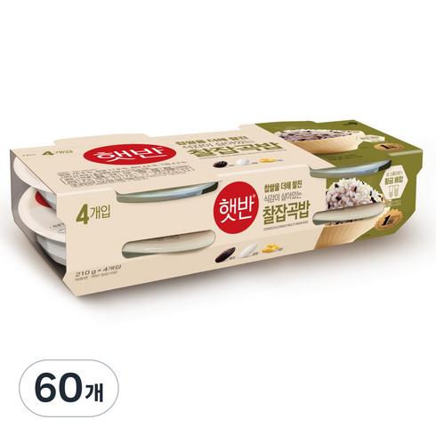 햇반 찰잡곡밥, 210g, 60개