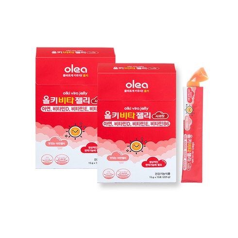올레아 유아용 올키 비타젤리 아연 사과맛 15p, 225g, 2개