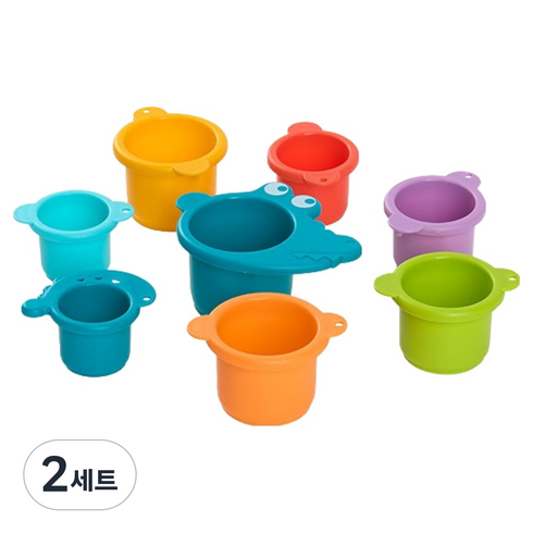 캐스비 네이처 모래별 친구들 악어컵쌓기, 2세트