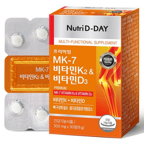 뉴트리디데이 MK-7 비타민 K2 & 비타민 D3 9g, 30정, 1개