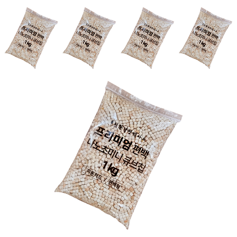 친환경편백아트 프리미엄 편백 나노초미니 피톤치드 큐브칩 4~6mm, 1kg, 5개