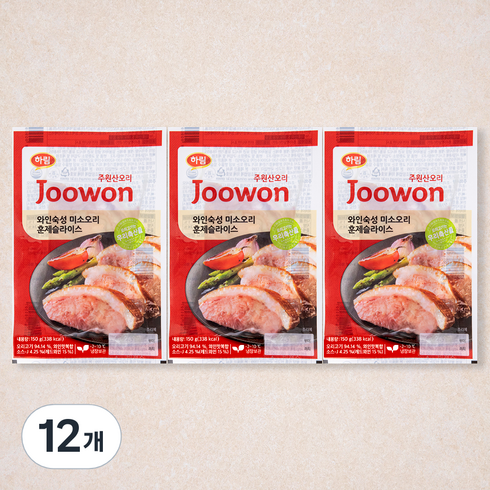 주원산오리 와인숙성 미소오리 훈제슬라이스, 150g, 12개