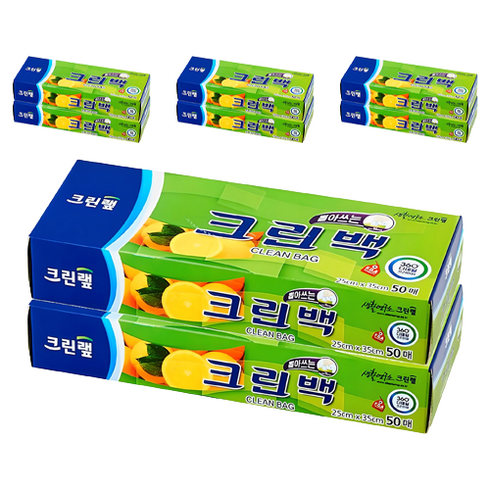 크린랲 크린백 25cm x 35cm, 중(M), 50개입, 8개