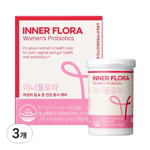 유한건강생활 이너플로라 UREX 프로바이오틱스 유산균, 60정, 3개