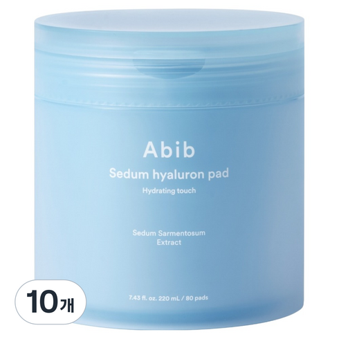 아비브 수분초 히알루론 하이드레이팅 터치 패드 220ml, 80매입, 10개
