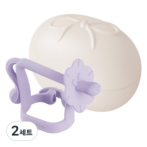 모윰 유아용 스타터 사자 치발기 세트, 치발기 + 케이스, 퍼플, 2세트