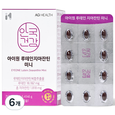 아이원 루테인지아잔틴 미니, 60정, 6개