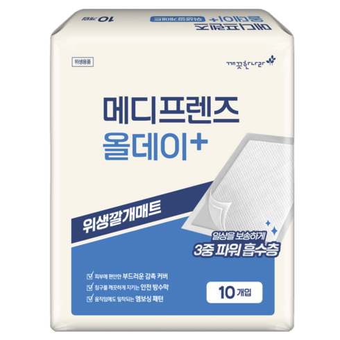 깨끗한나라 메디프렌즈 올데이 깔개매트, 10개입, 1개