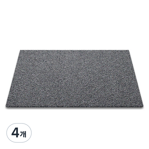 순수 코일 현관매트 80 x 120 cm x 20 mm, 그레이 + 블랙, 4개