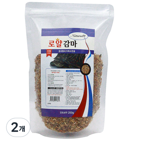 내츄럴한 로얄감마 거북이 사료 리필, 200g, 2개