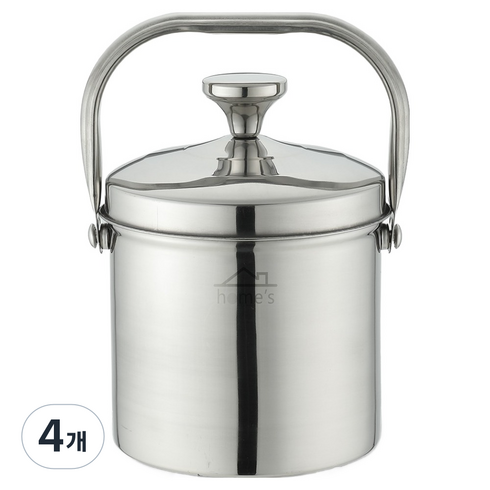 homes 올스텐 음식물쓰레기통 2L, 실버, 4개