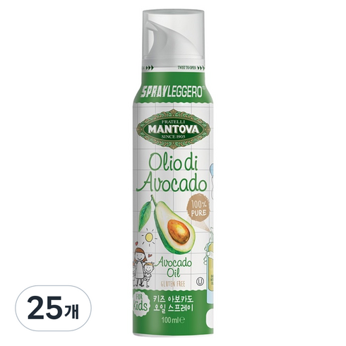 만토바 키즈 오일 스프레이, 아보카도, 100ml, 25개