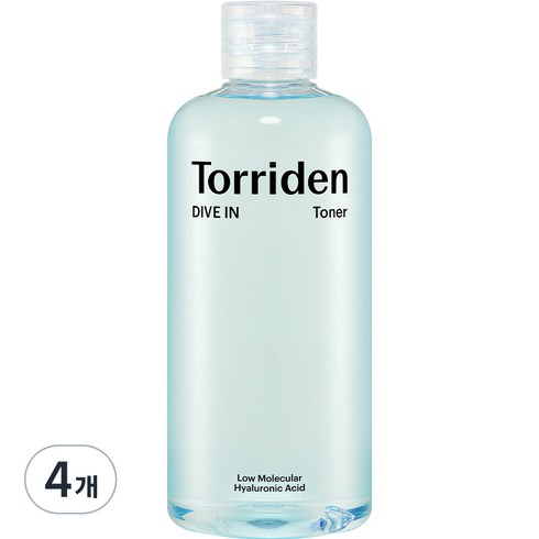 토리든 다이브인 저분자 히알루론산 토너, 300ml, 4개