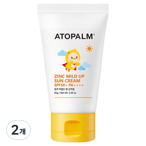 아토팜 징크 마일드 업 선크림 SPF50+ PA++++, 65g, 2개