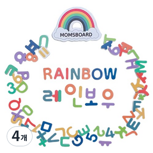 맘스보드 레인보우 혼합자석, 혼합색상, 4개