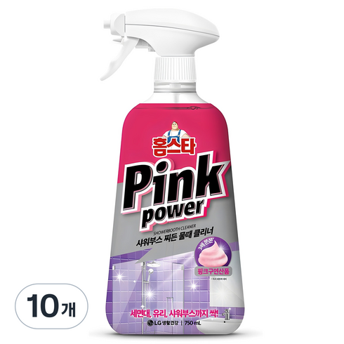 홈스타 핑크파워 샤워부스 찌든 물때 클리너, 750ml, 10개