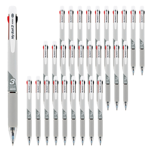 마이펜 마이볼 3색볼펜 0.5mm, 그레이, 36개