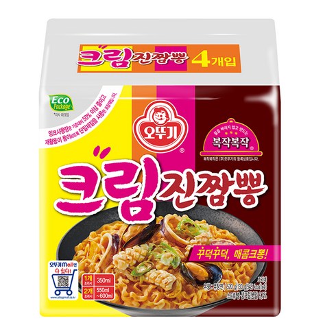 오뚜기 크림진짬뽕 130g, 4개