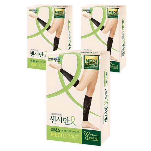 센시안 릴렉스 압박밴드 블랙, 종아리/무릎형, 3개