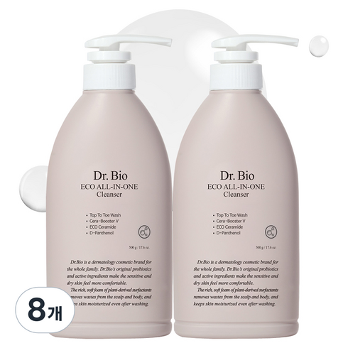 닥터바이오 에코 올인원 클렌저 워시, 500g, 8개