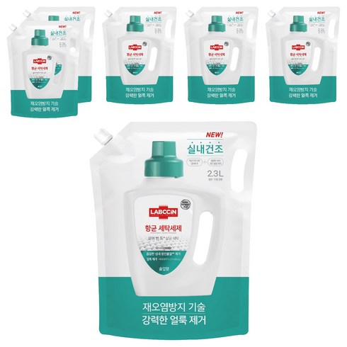 랩신 항균 세탁세제 솔잎향 리필, 2.3L, 6개