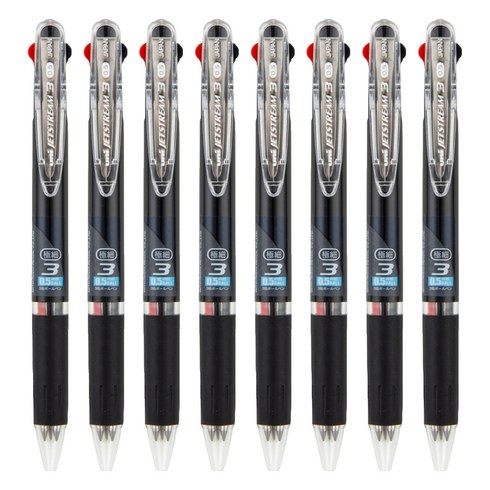 제트스트림 3색 볼펜 0.5mm SXE3-404-05, 블랙, 8개