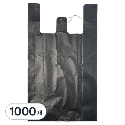 월드크린 손잡이 비닐 봉투 검정, 25L, 1000개