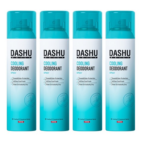 다슈 데일리 쿨링 핏 데오드란트 스프레이, 150ml, 4개