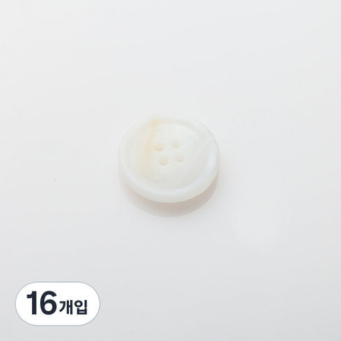 호동 무광 단추 25mm, 화이트, 16개입