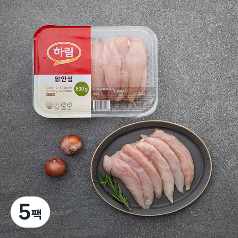 하림 닭안심 (냉장), 600g, 5팩