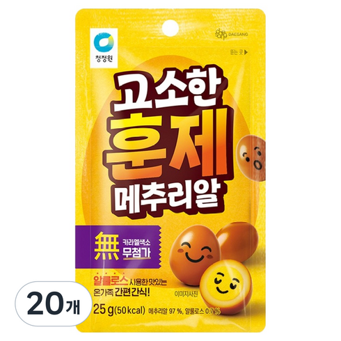 청정원 고소한 훈제 메추리알, 25g, 20개