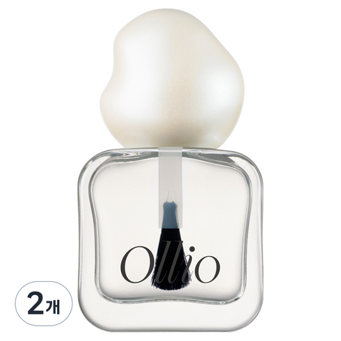 Ollio 체리시 네일 폴리쉬 베이스코트, 투명, 2개, 9ml