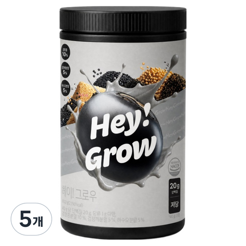 푸드올로지 헤이 그로우 곡물맛 저당 단백질 쉐이크, 5개, 600g