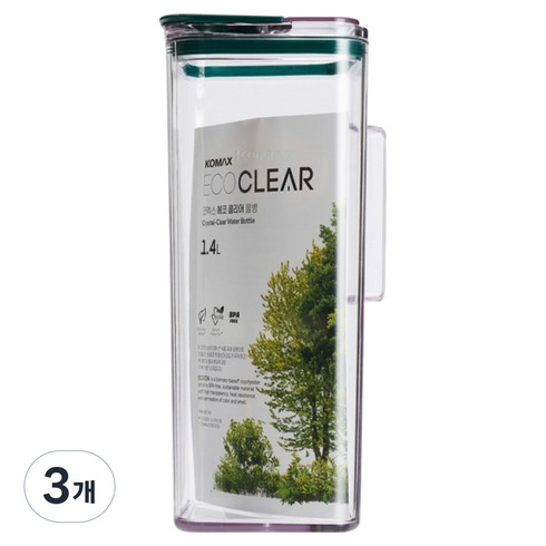 코멕스 에코 클리어 물병, 1.4L, 3개, 투명