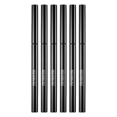 우드버리 크리미젤 슈퍼슬림 오토 펜슬 아이라이너 0.12g, 블랙, 6개
