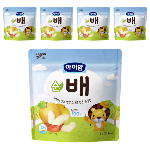 일동후디스 아이얌 동결건조 과일칩, 15g, 5개