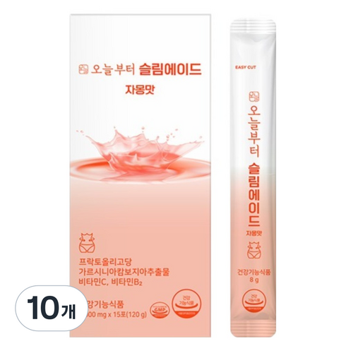 오늘부터 슬림에이드 자몽맛, 120g, 10개