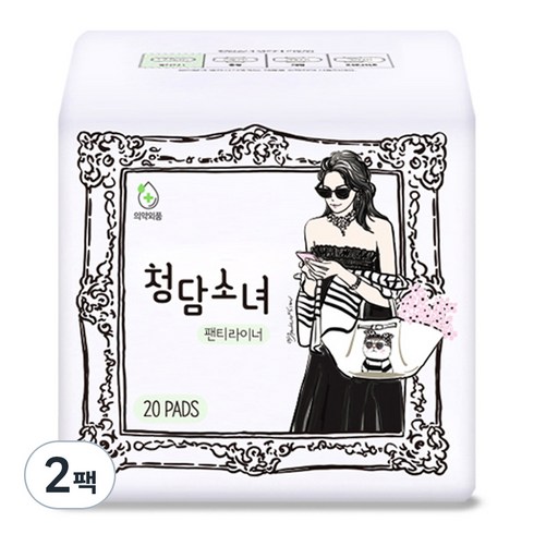 [비건라이프] 청담소녀 팬티라이너, 롱, 20개입, 2개