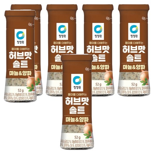 청정원 허브맛솔트 마늘&양파, 52g, 6개