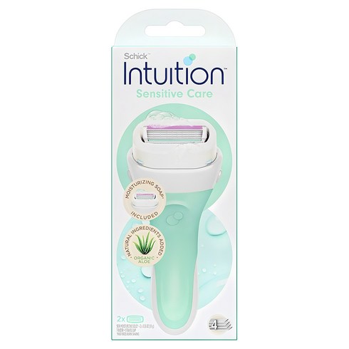인튜이션 내추럴 여성제모기 알로에 그린 핸들 + 면도날 2p, 1세트
