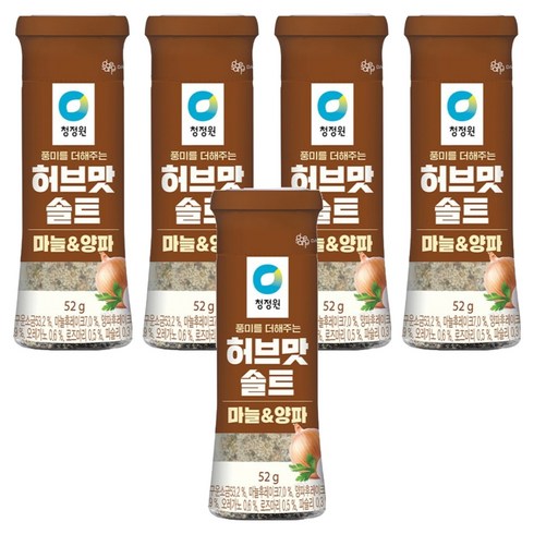 청정원 허브맛솔트 마늘&양파, 52g, 5개