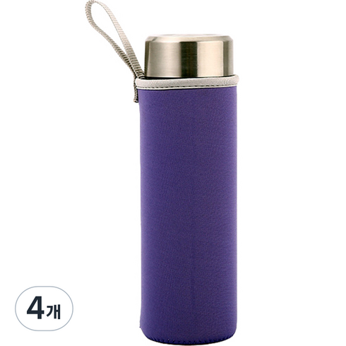 뷰레이터닷컴 베이크 무지 물병가방 360ml, 퍼플, 4개
